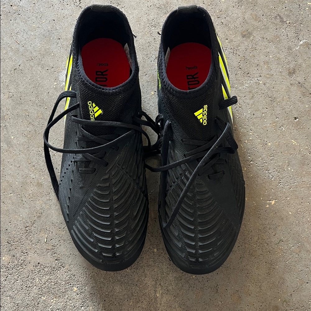 Adidas Predator Edge .1 Black and Neon Yellow Soccer Cleats Youth size 6
